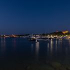 Blaue Stunde im Hafen von Rhodos