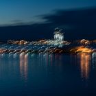 Blaue Stunde im Hafen von Sankt Petersburg