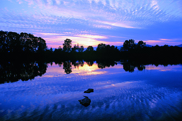 Blaue Stunde im Rheintal