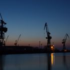 Blaue Stunde im Westhafen Wismar