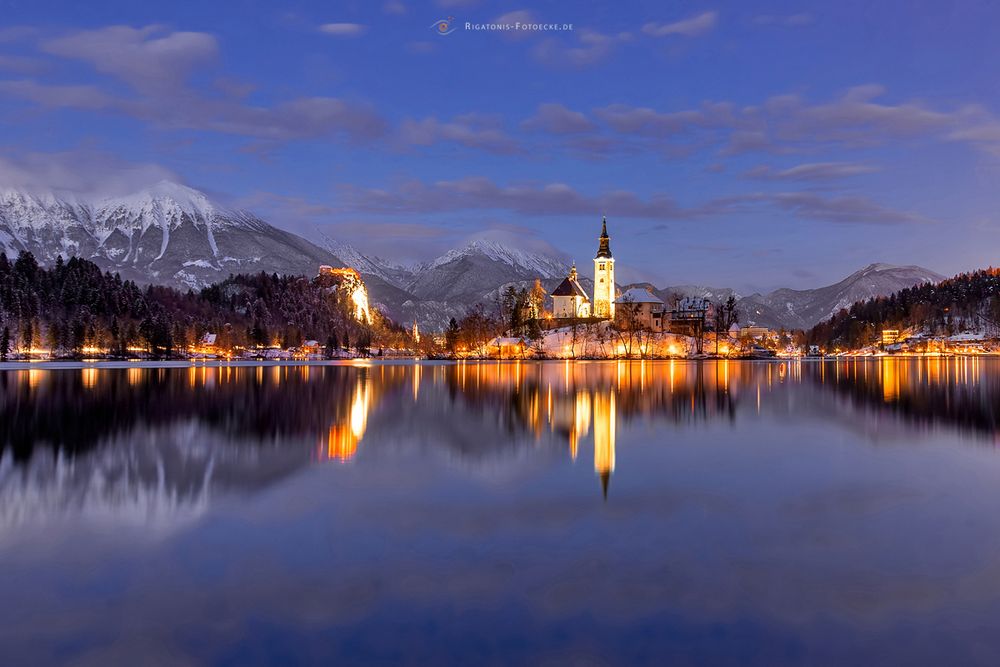 blaue Stunde in Bled - Slowenien