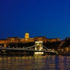 Blaue Stunde in Budapest - Kettenbrücke und Burg