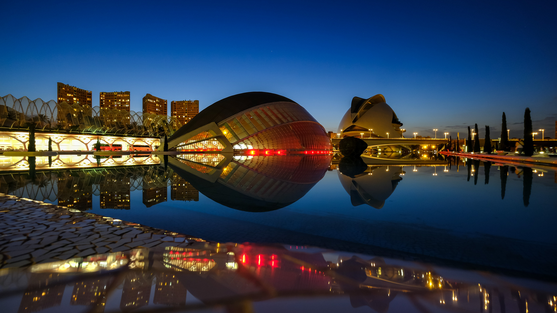 Blaue Stunde in der Stadt der Künste und Wissenschaften in Valencia Foto & Bild spain, world