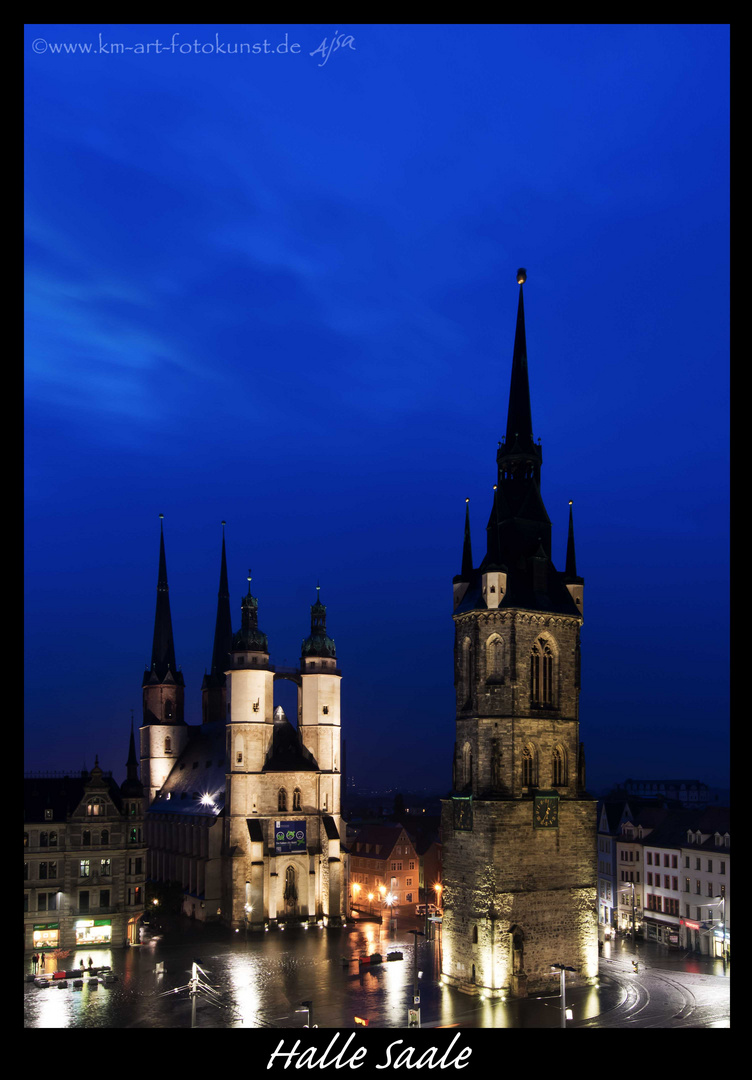 Blaue Stunde in Halle an der Saale