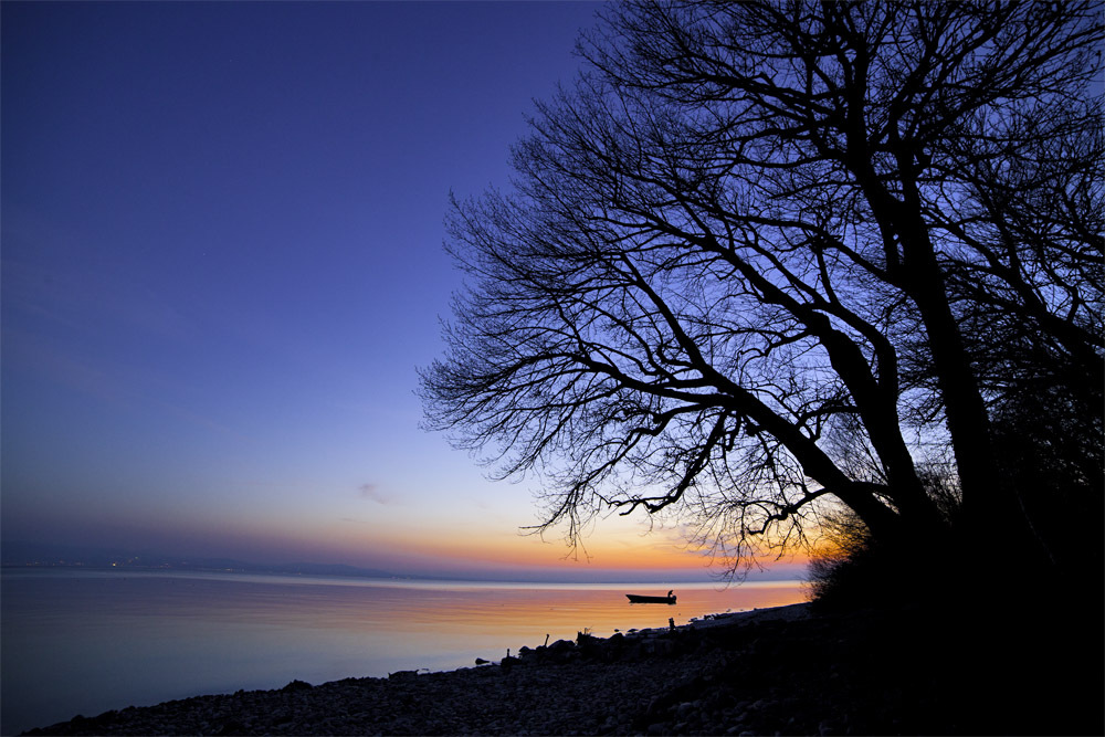 Blaue Stunde in Langenargen (Bodensee)