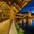 Blaue Stunde in Luzern, Schweiz