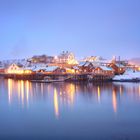 blaue Stunde in Sakrisøy