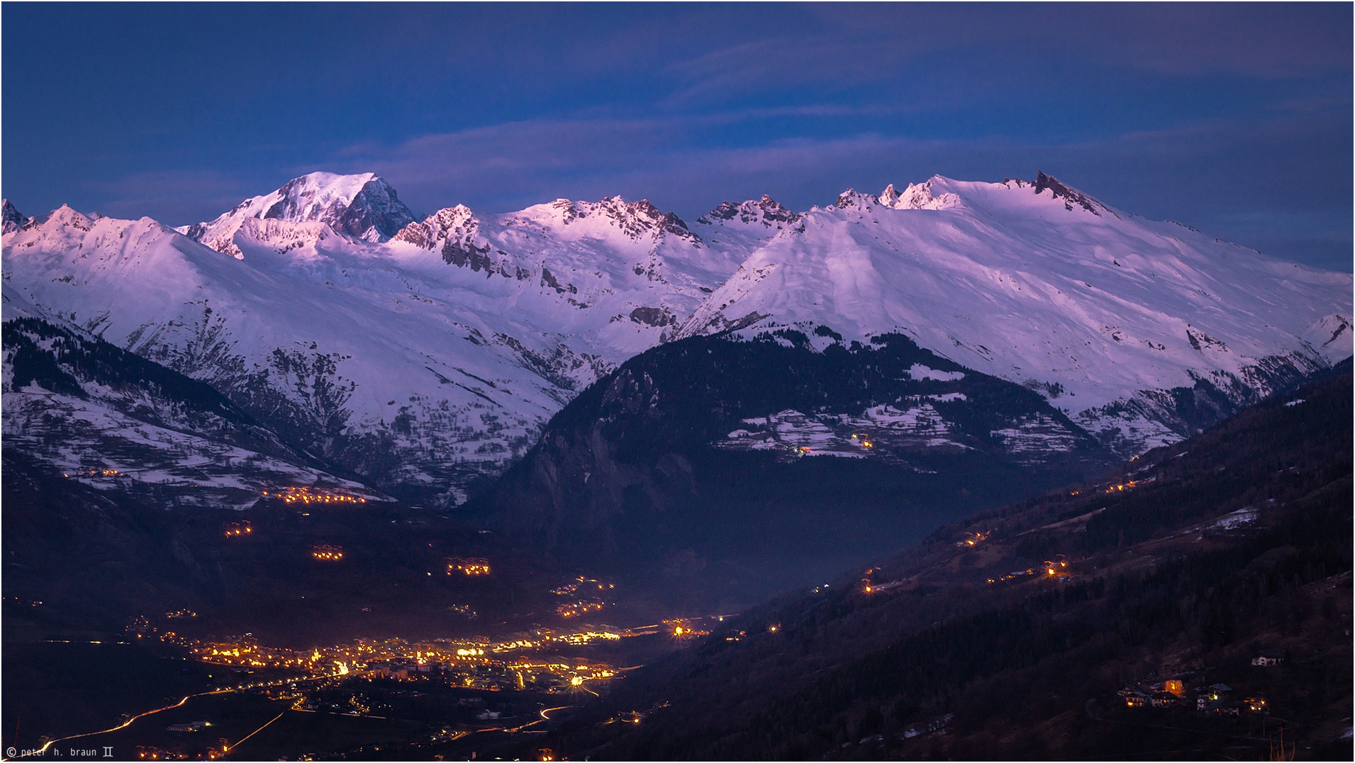 Blaue Stunde mit Mont Blanc