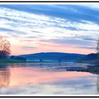 blaue Stunde morgens an der Weser