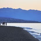 Blaue Stunde, Strand, Blick auf Rethimnon, Kreta