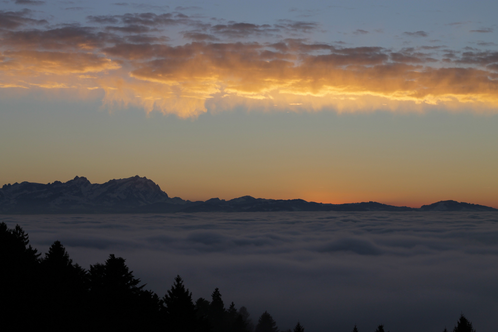 Blaue Stunde über den Wolken