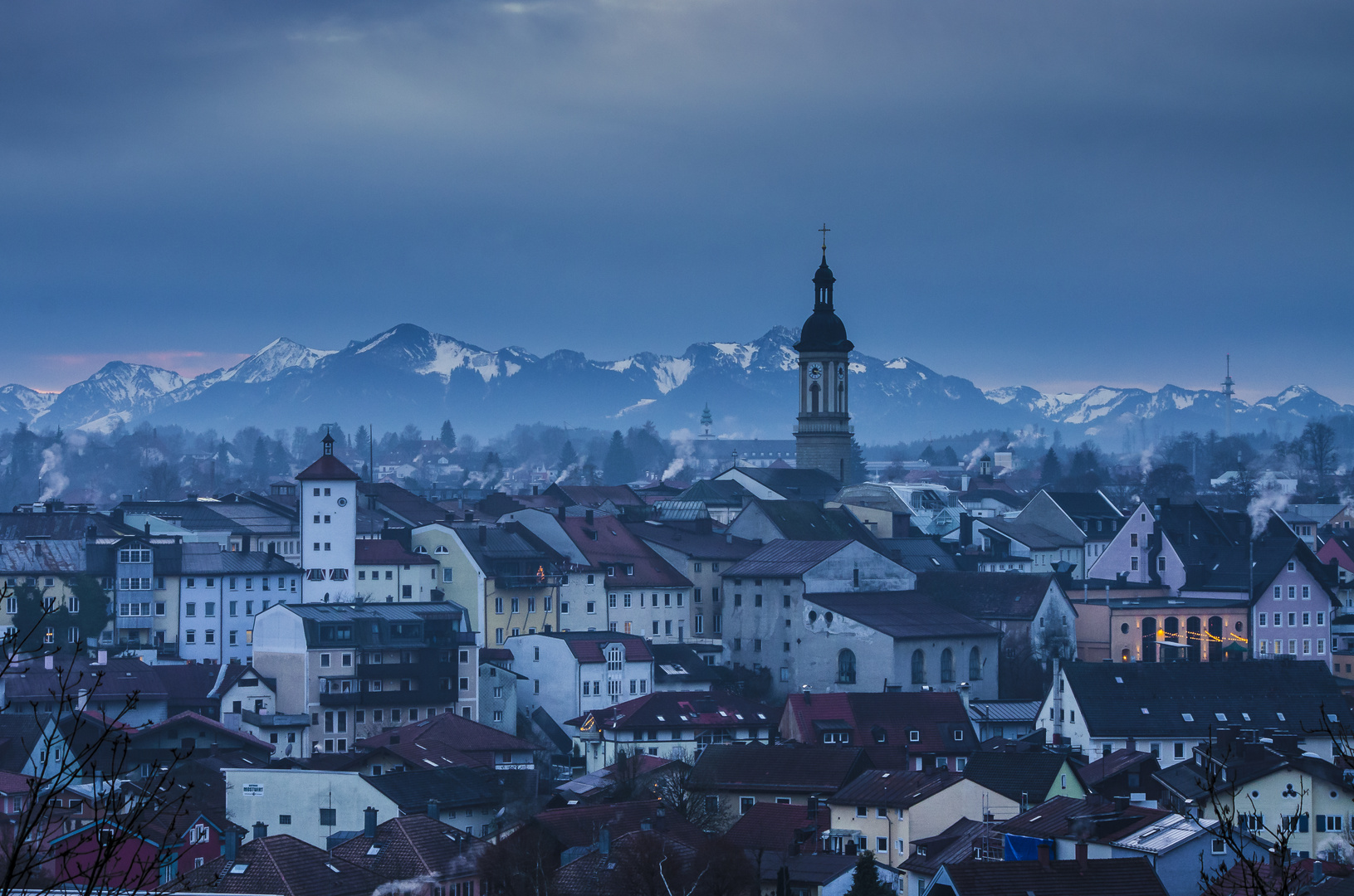 Blaue Stunde über Traunstein