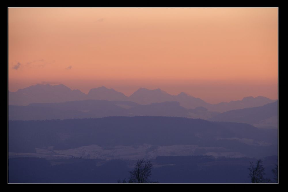 Blaue Stunde, vom Hotzenwald Richtung Alpen II