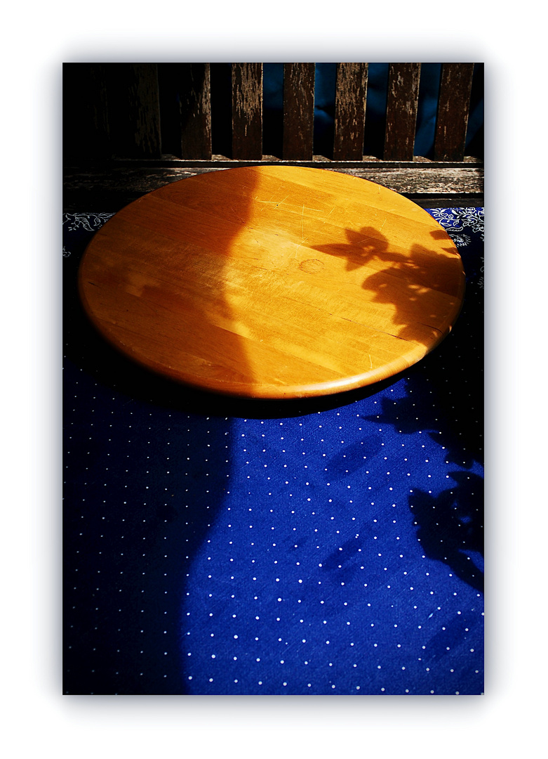 blaue Tischdecke