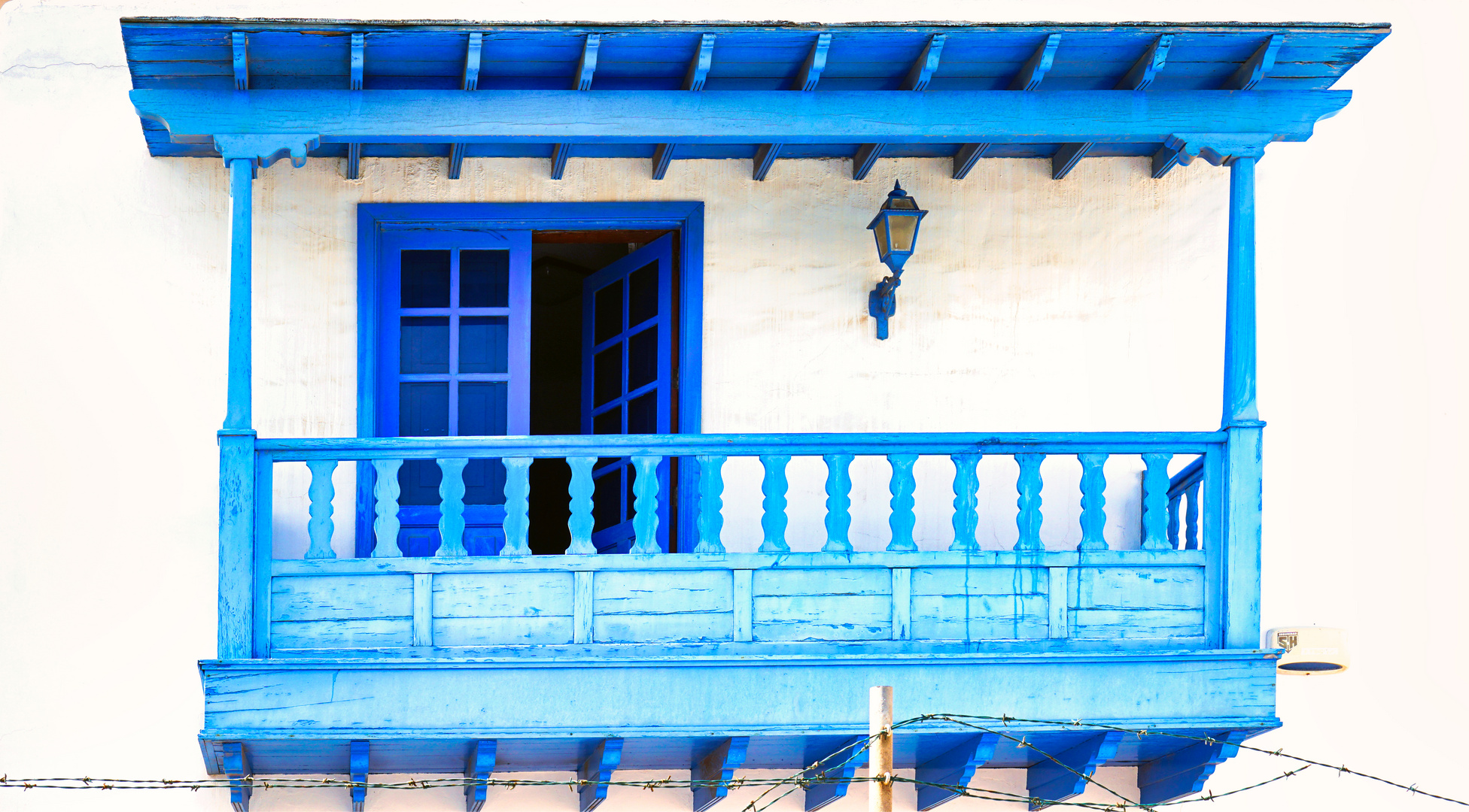 blauer Balkon