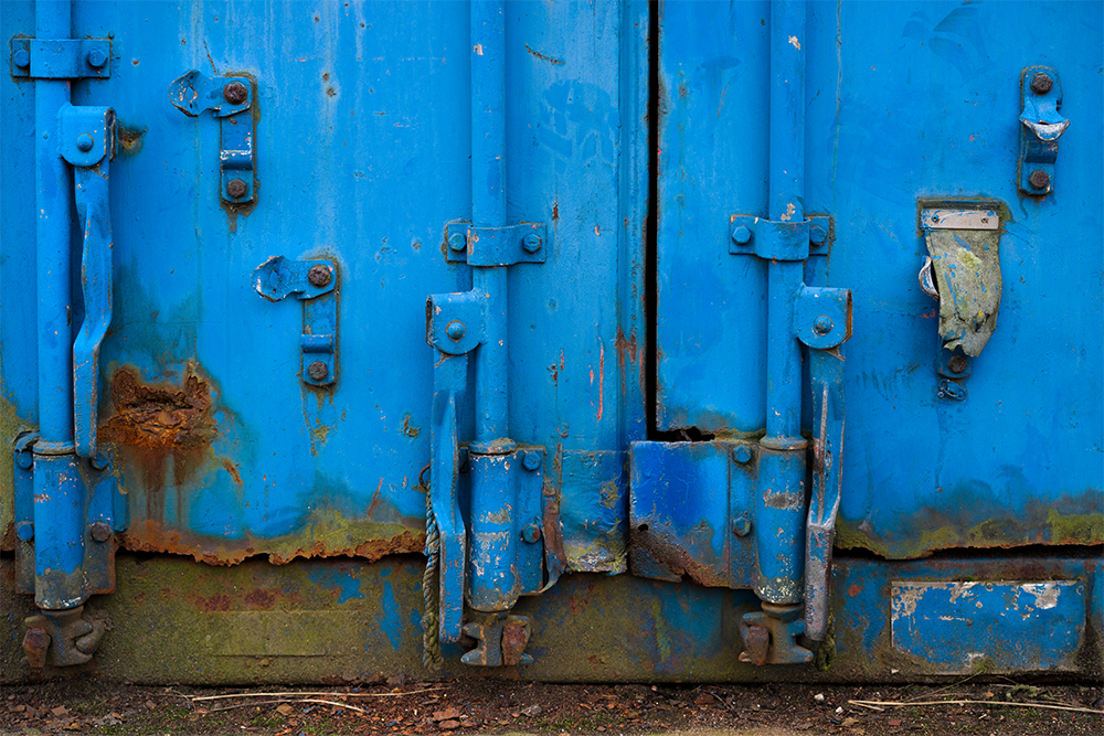 Blauer Container