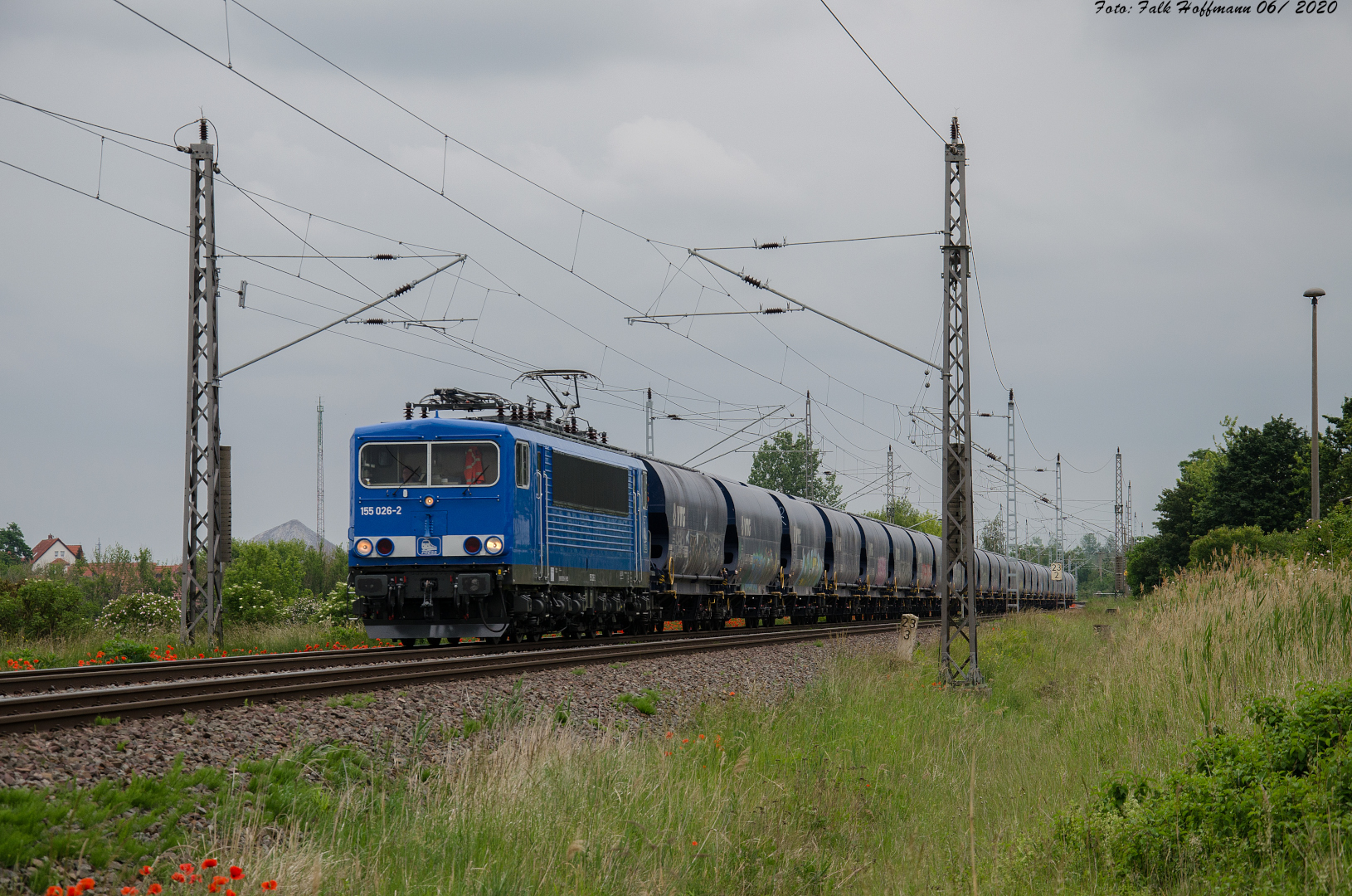 Blauer Energiecontainer