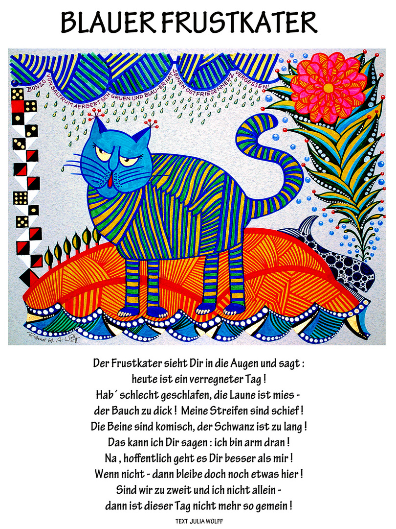 Blauer Frustkater