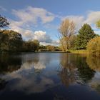 Blauer Himmel im Herbst