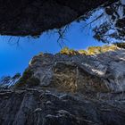 Blauer Himmel über der Breitachklamm