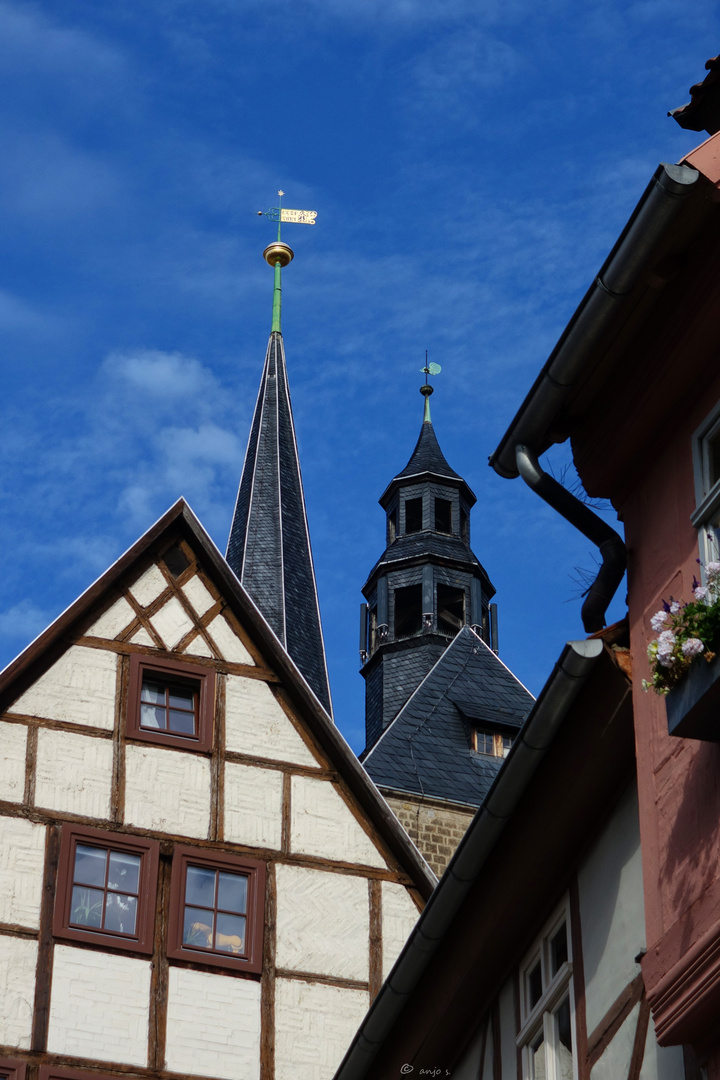 Blauer Himmel über Quedlinburg