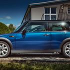 blauer Mini Cooper