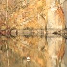 Blauer See mit Uferspiegelung