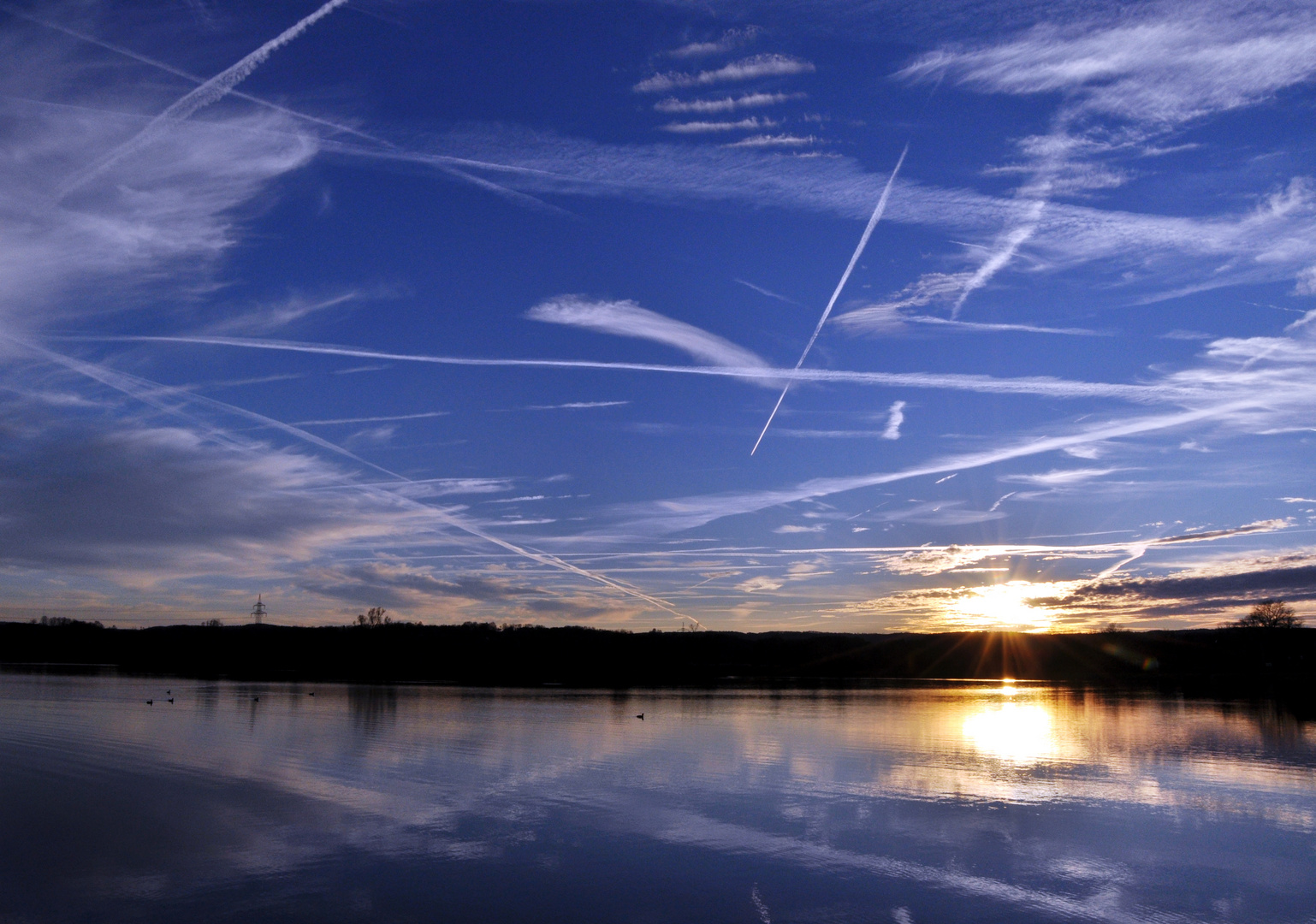 Blauer Sonnenuntergang