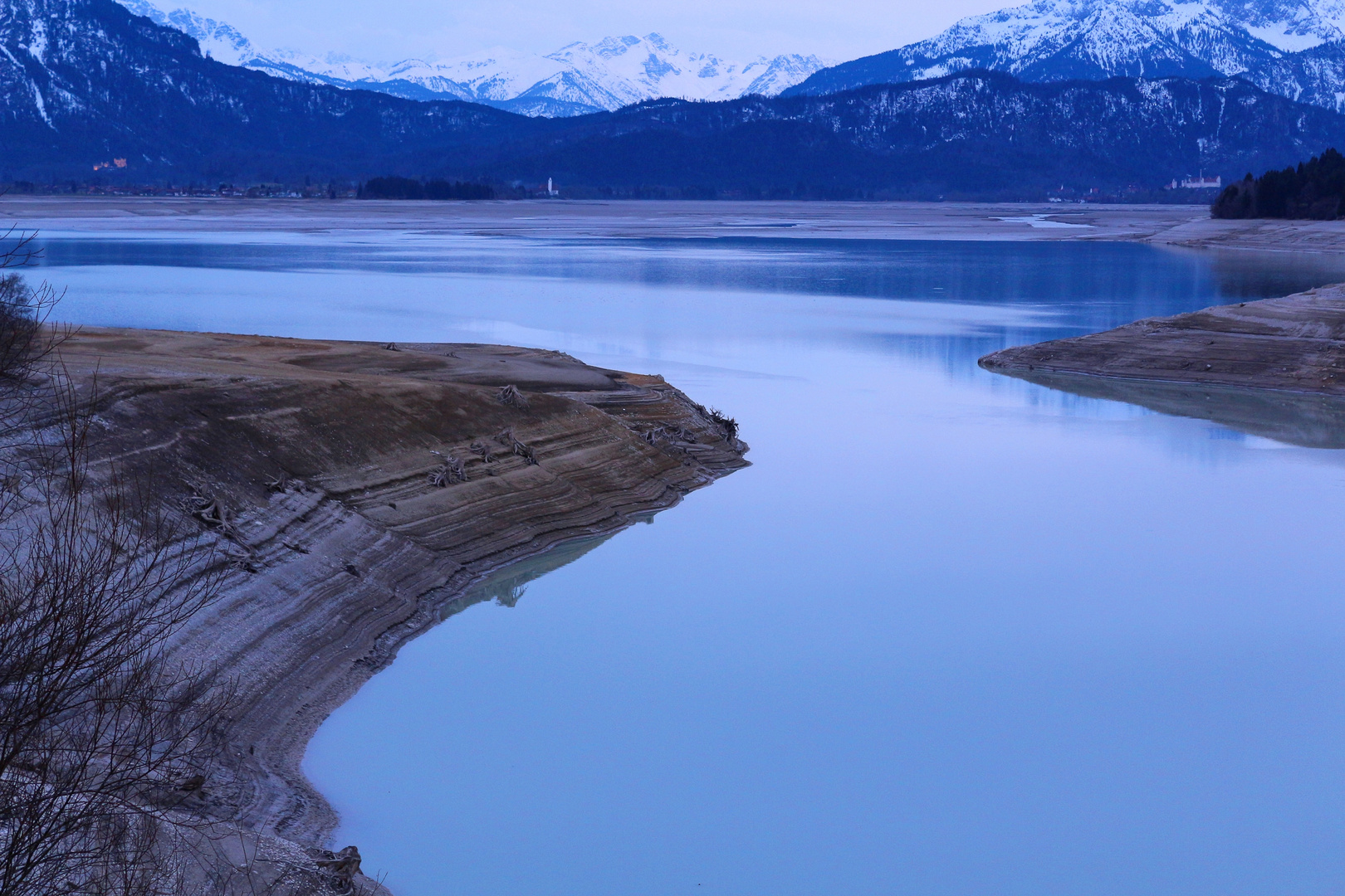 Blauer Stunde am Forggensee