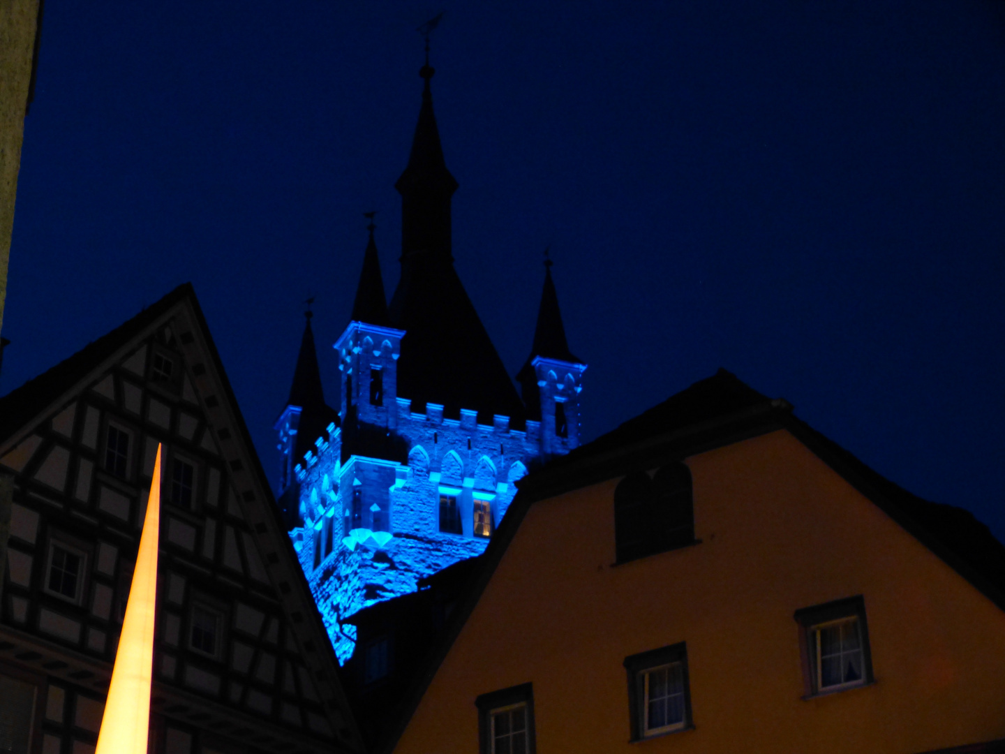 Blauer Turm, Bad Wimpfen während der Kunstnacht 2013