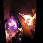 Blaues Feuer im Kamin