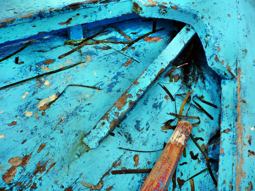 Blaues Fischerboot