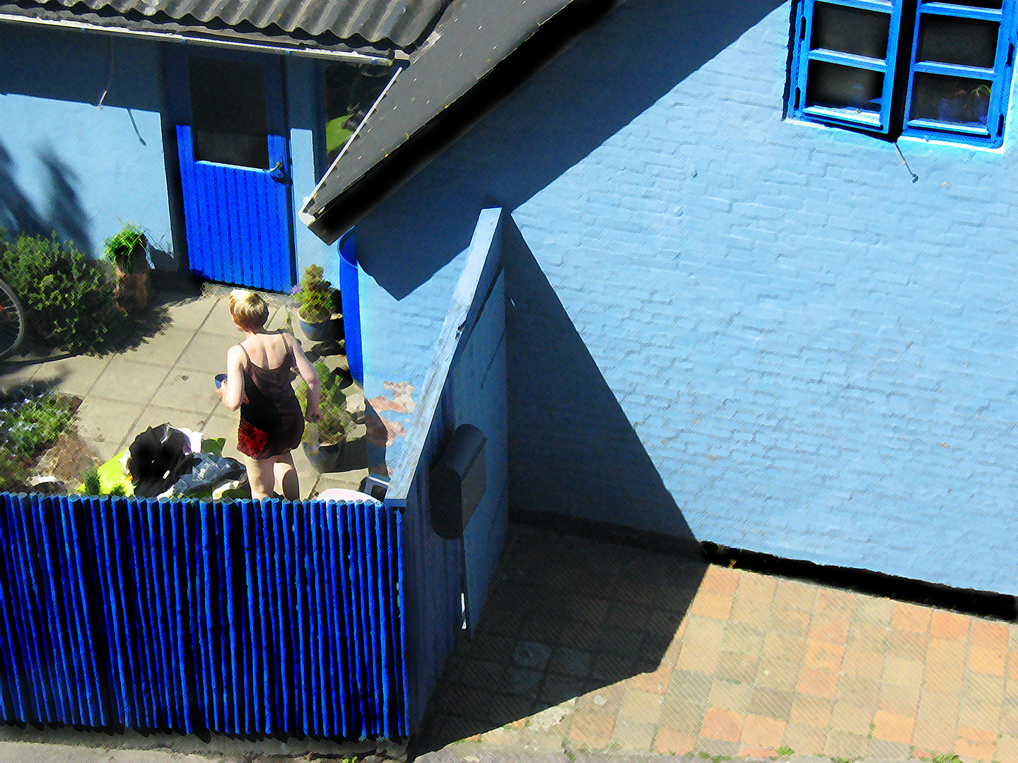 Blaues Haus Auf Bornholm Danemark 2004 Foto Bild