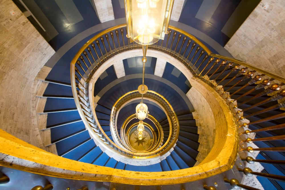 Blaues Treppenhaus Im Haus Des Reichs Bremen Foto Bild