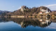 Bled Burg Kirche Spiegelung