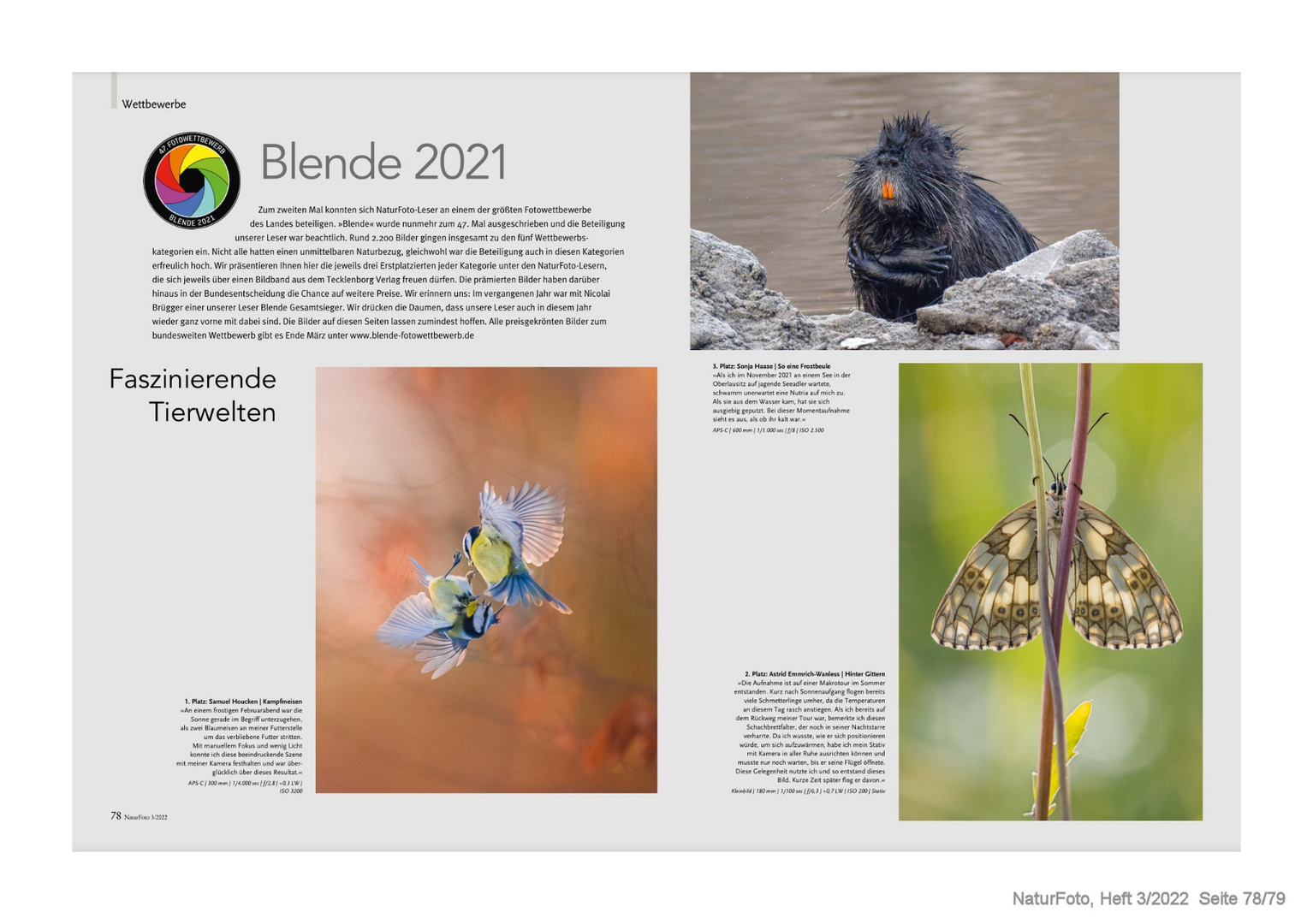 Blende 2021, ich bin dabei! NaturFoto Heft 3 2022