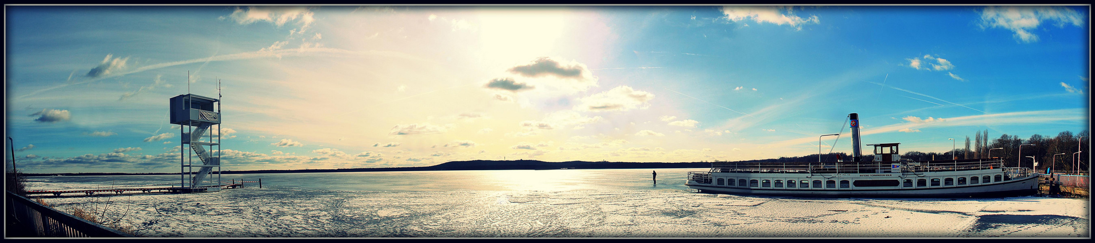 blendende Wintersonne am Müggelsee