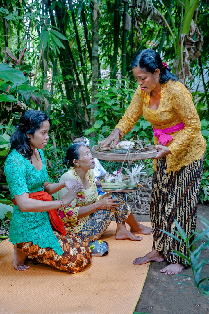 Blessing at the Pagerwesi ceremony