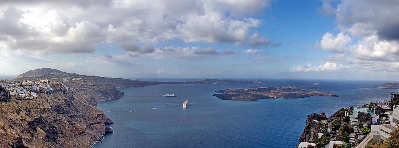 Blich von unsere Terasse in Santorini