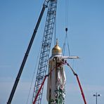 " Blick am Firmengelände Liebherr Arbeiten an der Kuppel welche für MEKKA angedacht ist "