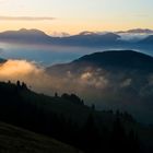 Blick am Morgen in den Bergen