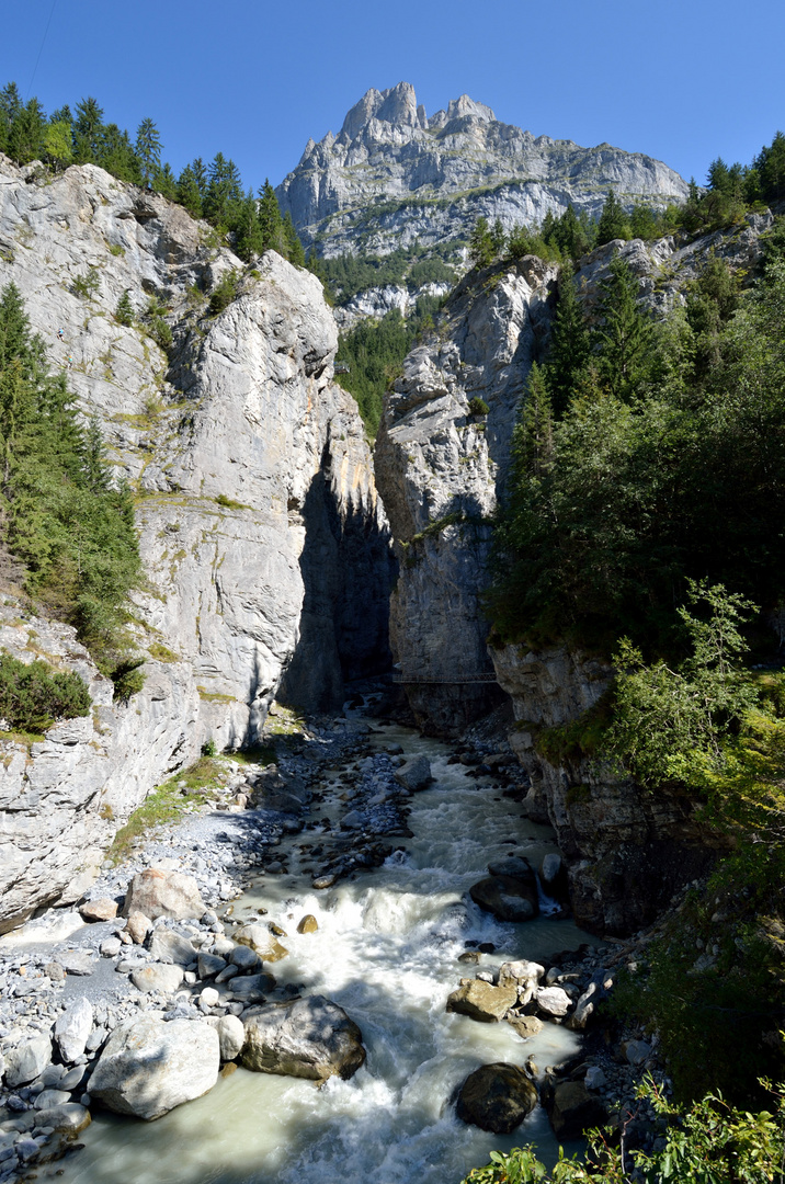 Blick an das Ende der Gletscherschlucht in Grindelwald