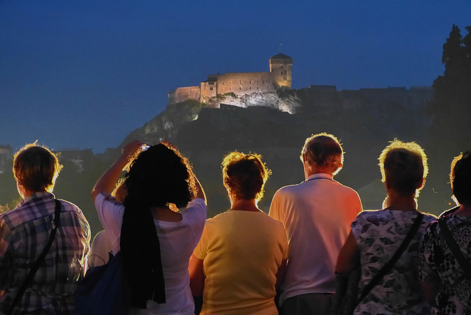 Blick auf Abendprozession Lourdes