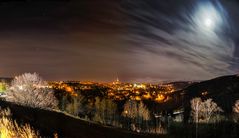 Blick auf Annaberg vom EKA bei Nacht