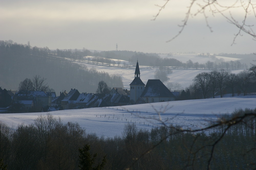 Blick auf Bärenstein/Osterzgebirge