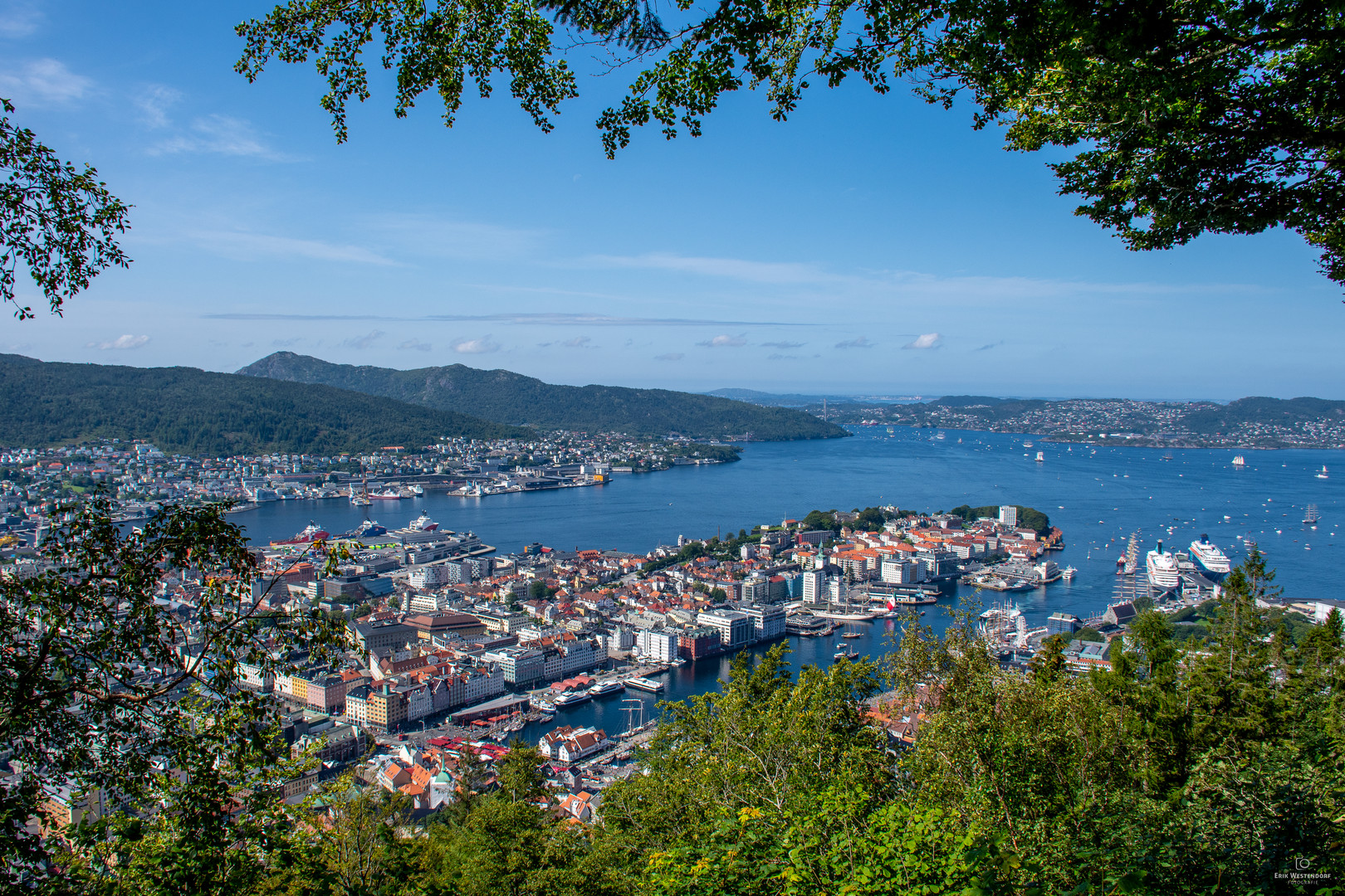 Blick auf Bergen 