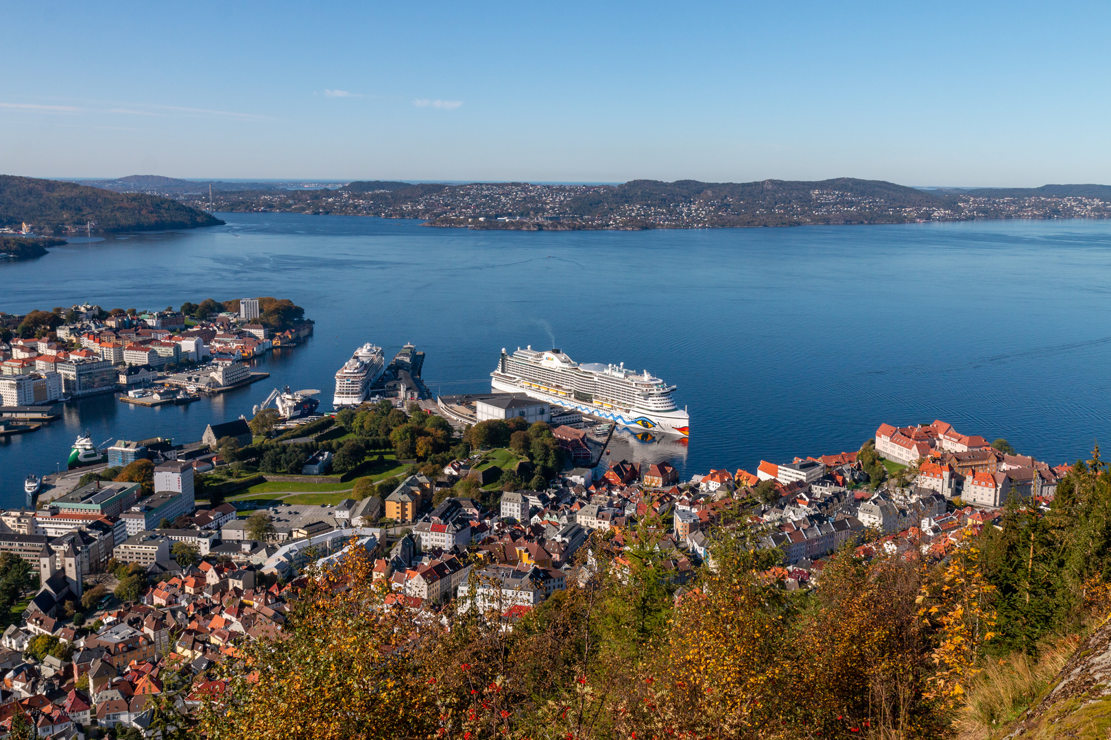 Blick auf Bergen