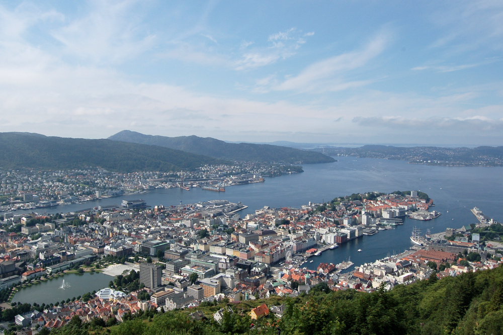 Blick auf Bergen