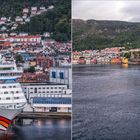 Blick auf Bergen (Norwegen) von der AIDAsol ...