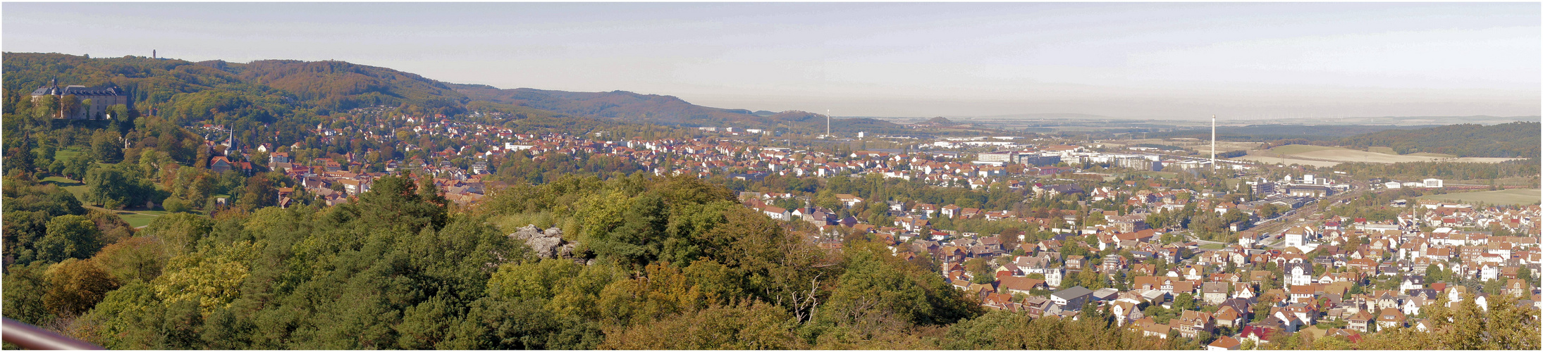 Blick auf Blankenburg/Harz vom Großvaterfelsen aus